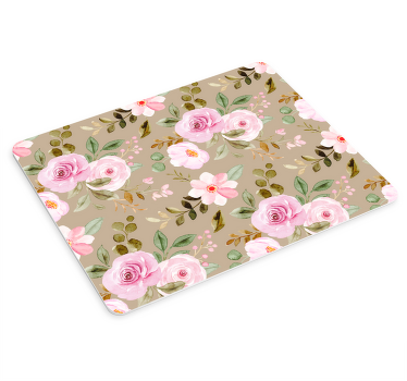 Vintage beige roser tekstur original musemåtte - TenStickers