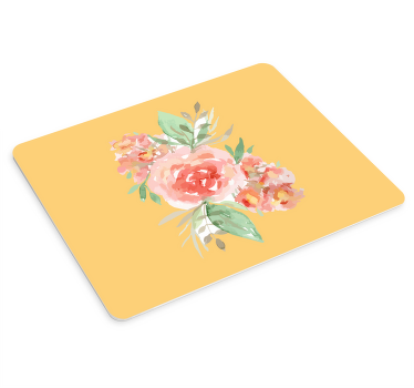 Tapis de souris original Peinture rose jaune vintage - TenStickers