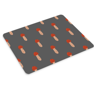 Classic mushrooms grey background mousepad - TenStickers
