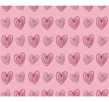 Doodle hearts pink pattern mousepad - TenStickers