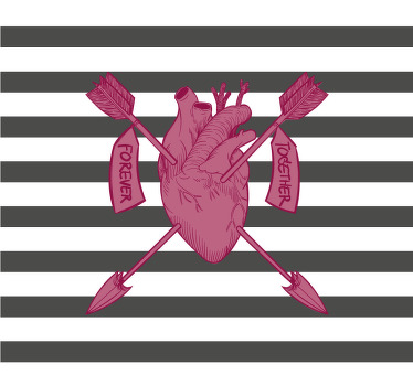 El çizimi modern kalp illüstrasyon fare altlığı - TenStickers