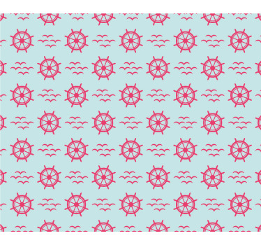 Jūrinis vairas ant chevron originalaus pelės stalo padekliukai - „Tenstickers“