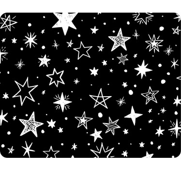 Black star pattern white background mouse pad - TenStickers