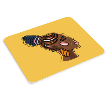 禿げたアフリカの女性のオリジナルのマウスパッド - TENSTICKERS