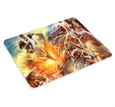 Alfombrilla ratón anime Personajes luchan y disparan - TenVinilo