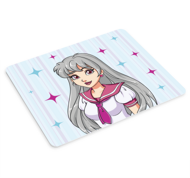 Oldukça gri saçlı karakter anime fare altlığı - TenStickers