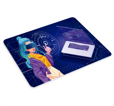 Vr çizgi film oyuncu kız anime fare altlığı - TenStickers