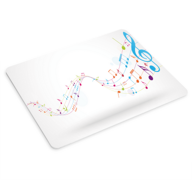 カラフルな音符オリジナルのマウスパッド - TENSTICKERS