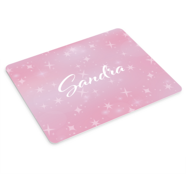 Tapetes de rato com nome Glitter rosa com nome - TenStickers