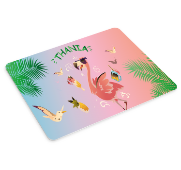 Tapis de souris nom flamant tropical - TenStickers