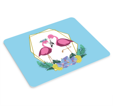 Ružičasti flamingosi s dlanovima originalna podloga za miš - TenStickers