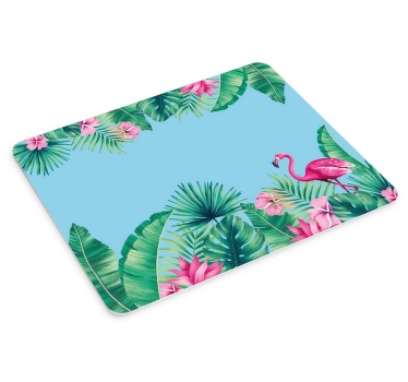 Tropical background with flamingos mouse pad - TenStickers