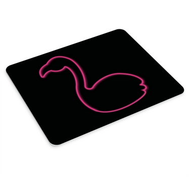 Neonrosa flamingotegning musematte original - Tenstickers