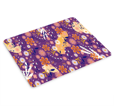 Violetti puutarha kuvio hiirimatto - Tenstickers