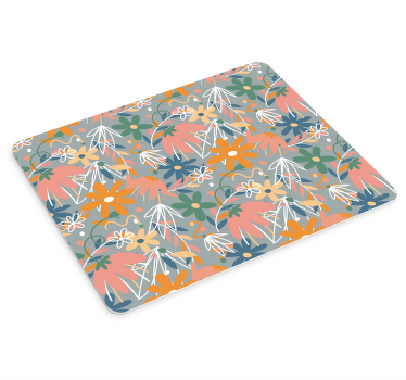 灰色の庭の花のマウスパッド - TENSTICKERS