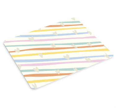 Alfombrilla de ratón texturas Rayas con corazones - TenVinilo