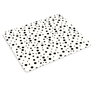 Alfombrilla de ratón texturas Lunares negros sobre fondo blanco - TenVinilo