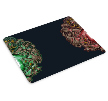 Green and red monster gaming mouse pad - TenStickers
