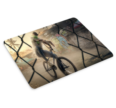 GTA Afro man on Bicycle gaming mouse pad - TenStickers