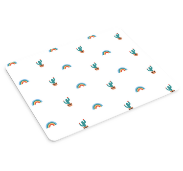 Cactus and rainbow pattern original mouse pad - TenStickers
