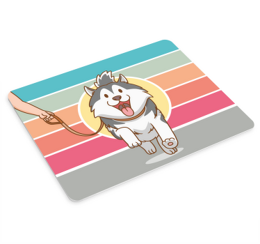 Cartoon dog walking original mouse pad - TenStickers