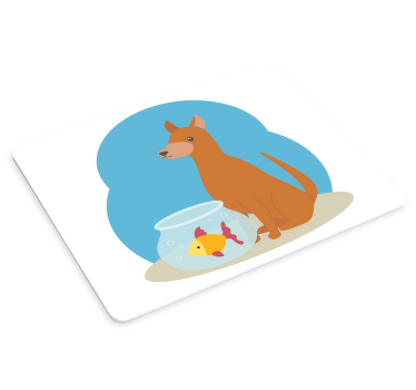 Alfombrilla ratón original Dibujos animados de pescado y perro - TenVinilo