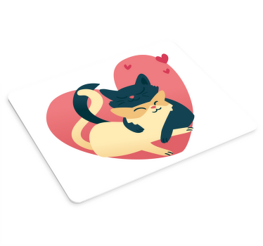 Alfombrilla ratón original Lindos gatos enamorados - TenVinilo