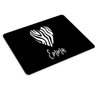 斑马纹心形个性鼠标垫 - TenStickers