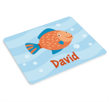 Tapis de souris nom graphique de poisson joyeux - TenStickers