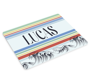 Stripes and waves personalised mouse mat - TenStickers