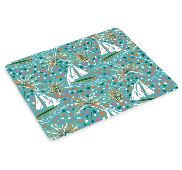 Alfombrilla ratón original Patrón de barcos de acuarela - TenVinilo