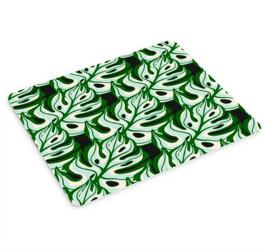 Svart och grönt stänkande floramönster musmatta - Tenstickers