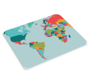 カラフルな世界地図のマウスパッド世界地図のマウスパッド - TENSTICKERS