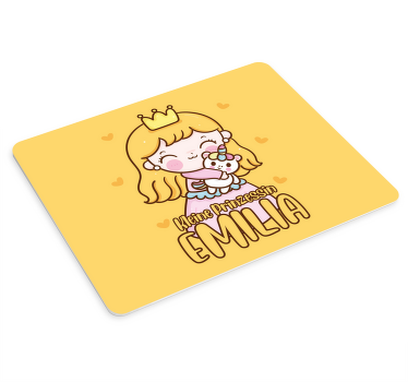 Mauspad mit Namen Süße kleine prinzessin rosa kleid - TenStickers