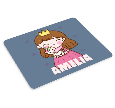 Princess pink dress personalised mouse mat - TenStickers