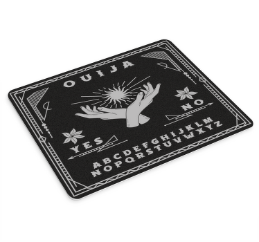 黒と白のウィジャボードオリジナルマウスパッド - TENSTICKERS