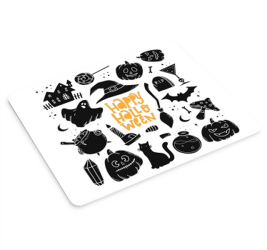 Happy Halloween black doodles mouse pad - TenStickers