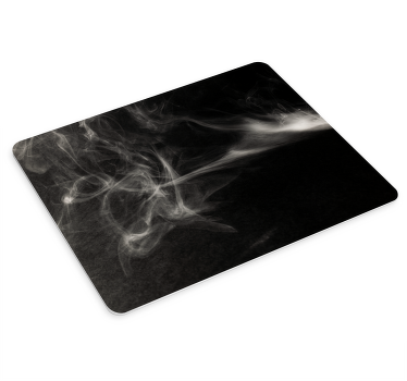 Fumaça branca em um fundo preto tapete de rato - TenStickers