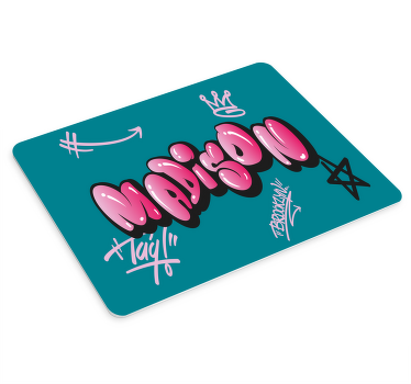 Tapetes de rato com nome Grafite de letras rosa legal - TenStickers