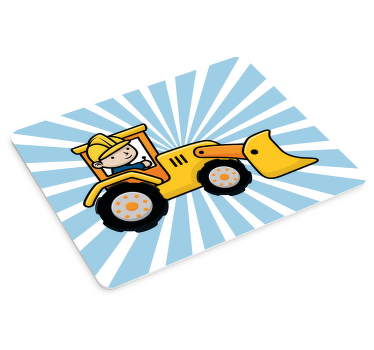 卡通挖掘机工作原装鼠标垫 - TenStickers