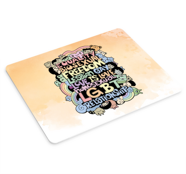 Mão desenhando nomes de lgbt mais mousepads - TenStickers