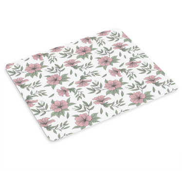 Minimalistiset vaaleanpunaiset kukat enemmän hiirimattoja - Tenstickers