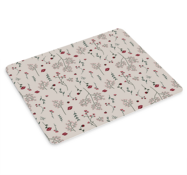 sticker floral rouge minimaliste plus de tapis de souris - TenStickers