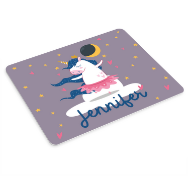 Ballerina enhjørning cloud -tilpasset musemåtte - TenStickers