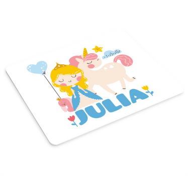 Prinți de desene animate și covor de șoarece unicorn - TenStickers