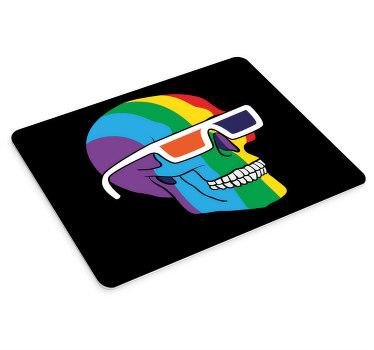 Mauspad originell bunte totenkopfbrille - TenStickers