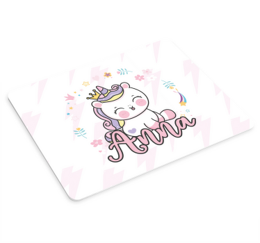 Tapetes de rato com nome Lindo bebê unicórnio - TenStickers