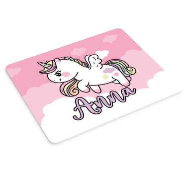 Pink magisk enhjørning personlig musemåtte - TenStickers