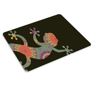 Gecko with floral mandala original mouse pad - TenStickers