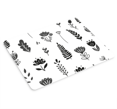 černé a bílé květiny originální podložka pod myš - TenStickers